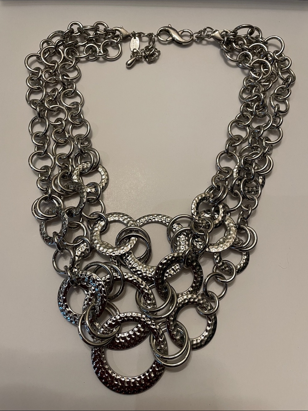 Lia Sophia Silver Multi-Ring Layered Necklace